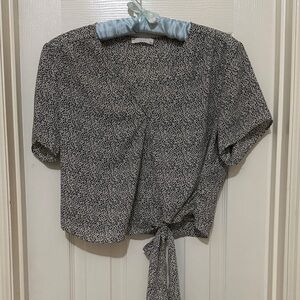 Lush Black and White Patterned Top